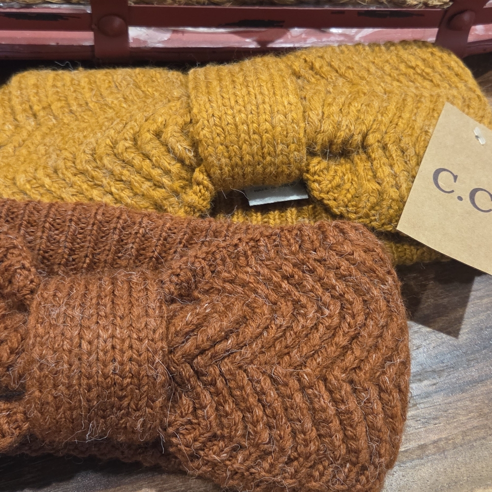 C.C Knitted Headbands - Mustard and Rust